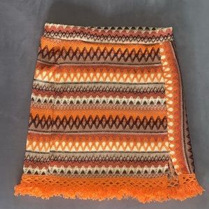 Fringe Trim Split Hem Skirt/Size 6/Brand: Shein